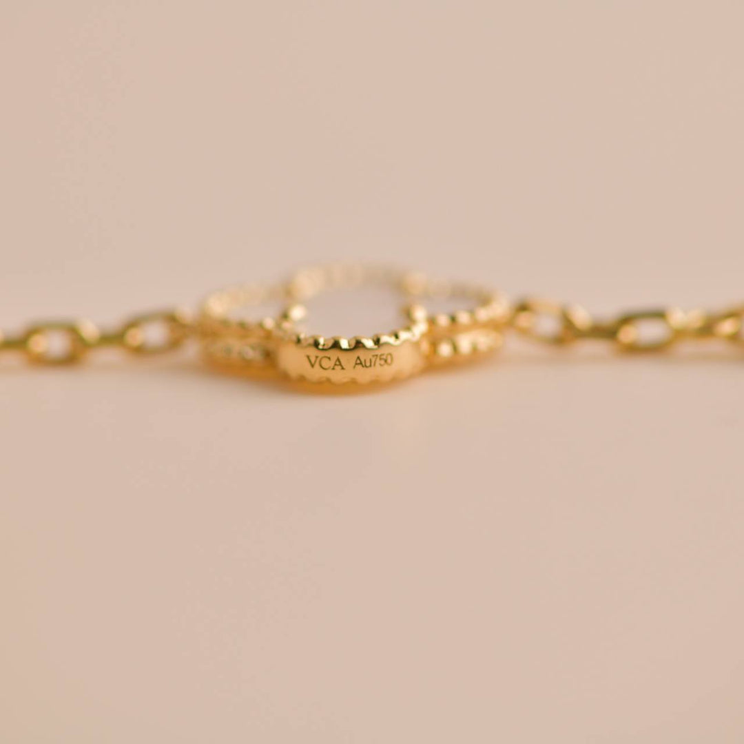 Van Cleef & Arpels Vintage Alhambra Mother of Pearl 5 Motif Bracelet