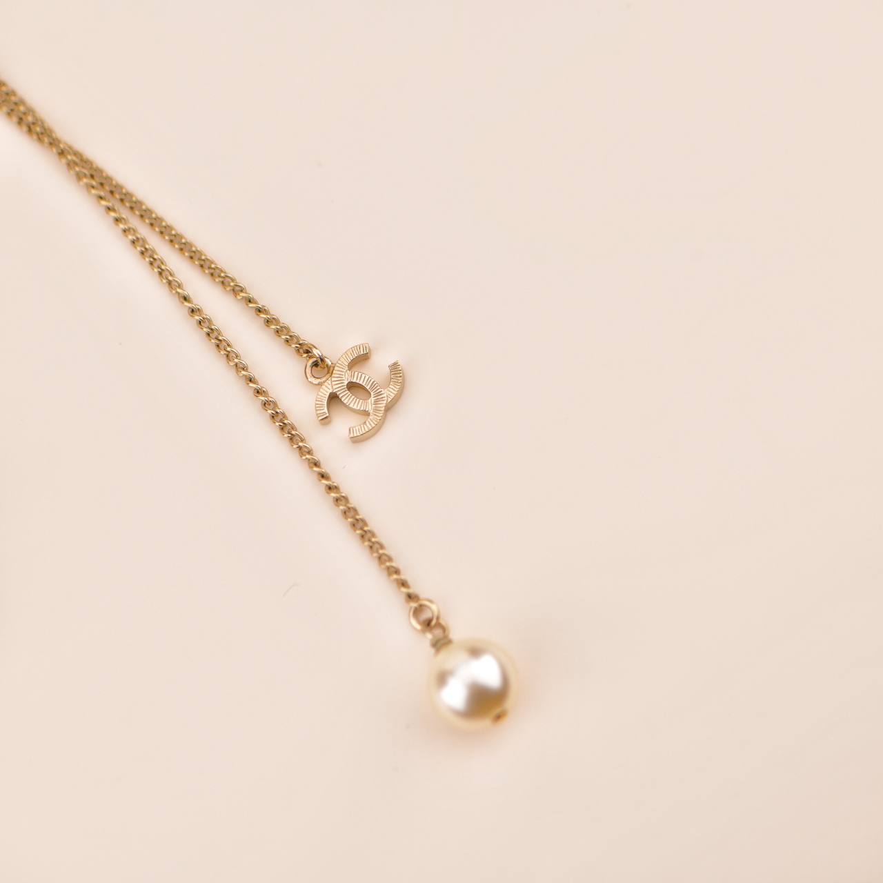 Chanel 2014 Pearl & Black Beads CC Baroque Sautoir Necklace