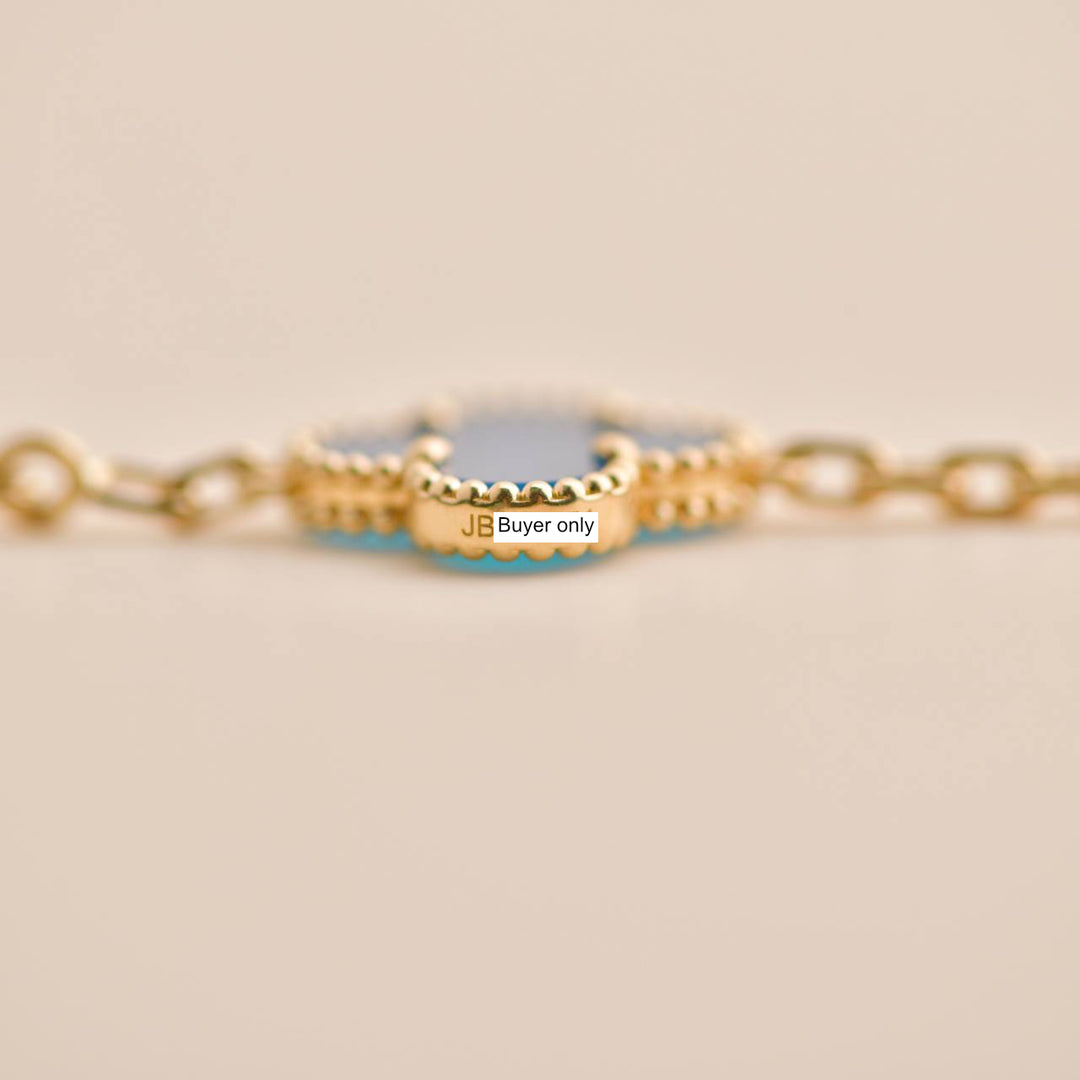 Van Cleef & Arpels Vintage Alhambra Agate Yellow Gold Bracelet