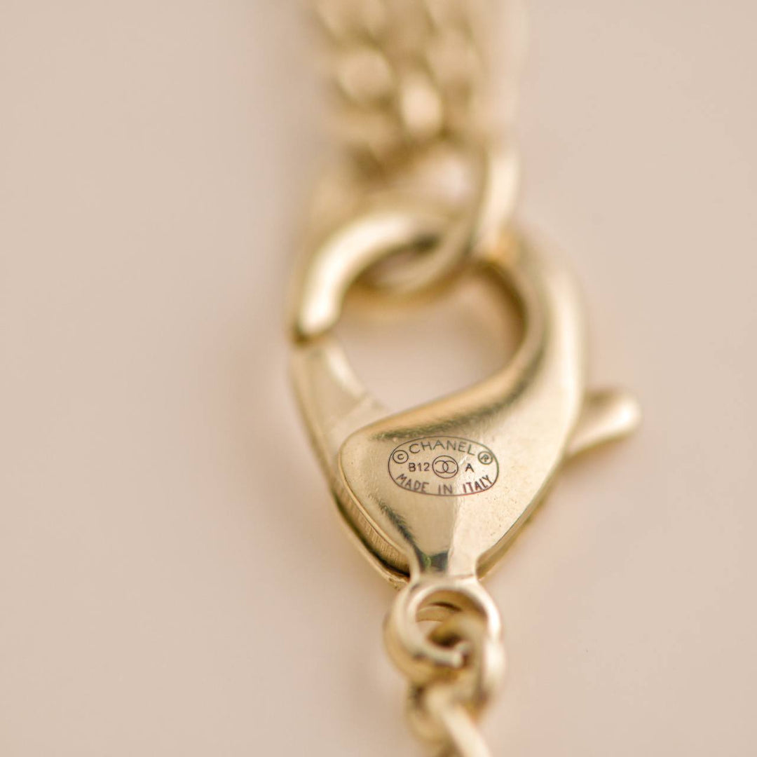 Chanel Coco Mademoiselle Figurine Enamel Gold Tone Necklace