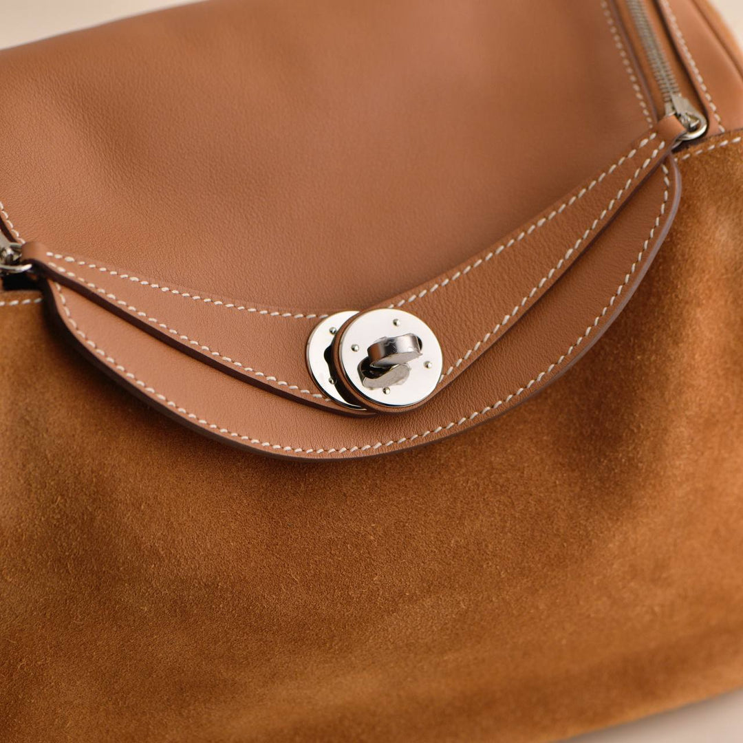 Hermès Lindy 26 Grizzly and Swift Leather Palladium Hardware