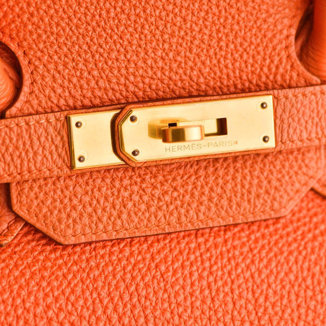 Second Hand Hermès Birkin 35 Orange Togo Leather Bag