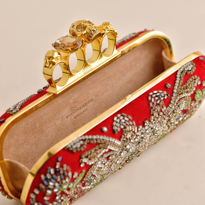 Pre-loved Alexander McQueen Embroidered Knuckle Clutch