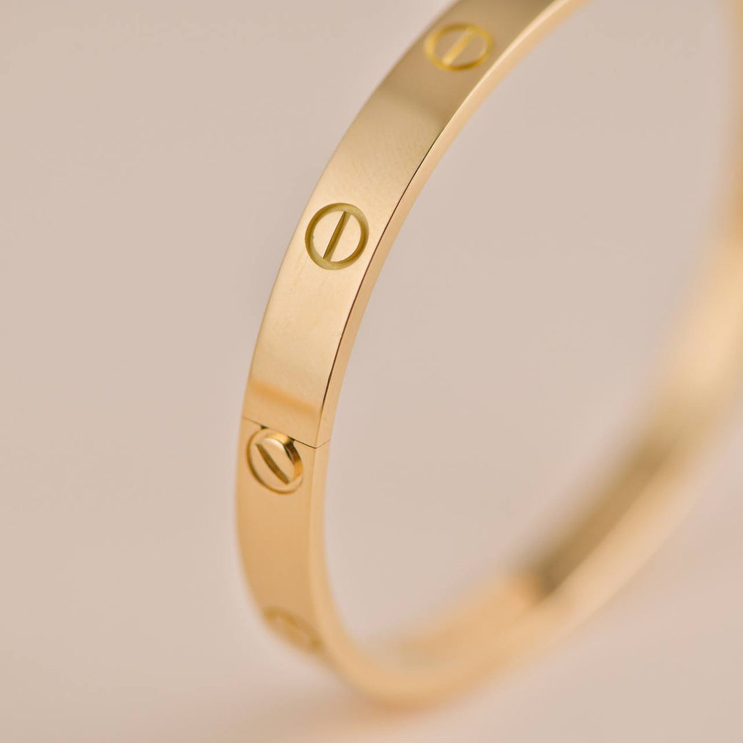 Cartier Love 18K Yellow Gold Bracelet Size 17