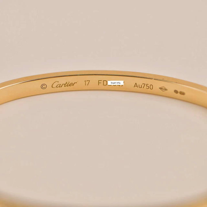 Pre-owned Cartier Love 10 Diamonds 18K Yellow Gold Bracelet Size 17