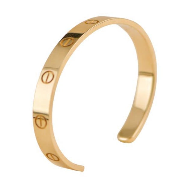 Pre-loved Cartier Love Yellow Gold Cuff Bracelet Size 18