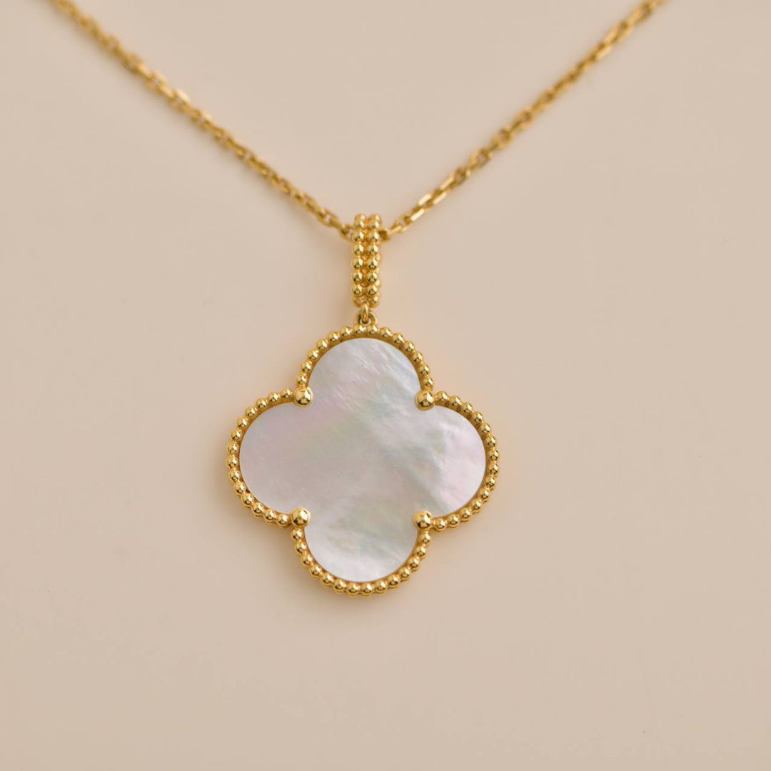 Van Cleef & Arpels Magic Alhambra Mother of Pearl Yellow Gold Pendant Necklace