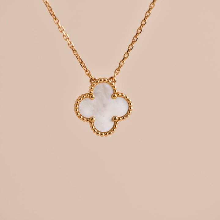 Van Cleef & Arpels Vintage Alhambra Mother of Pearl Yellow Gold Pendant Necklace