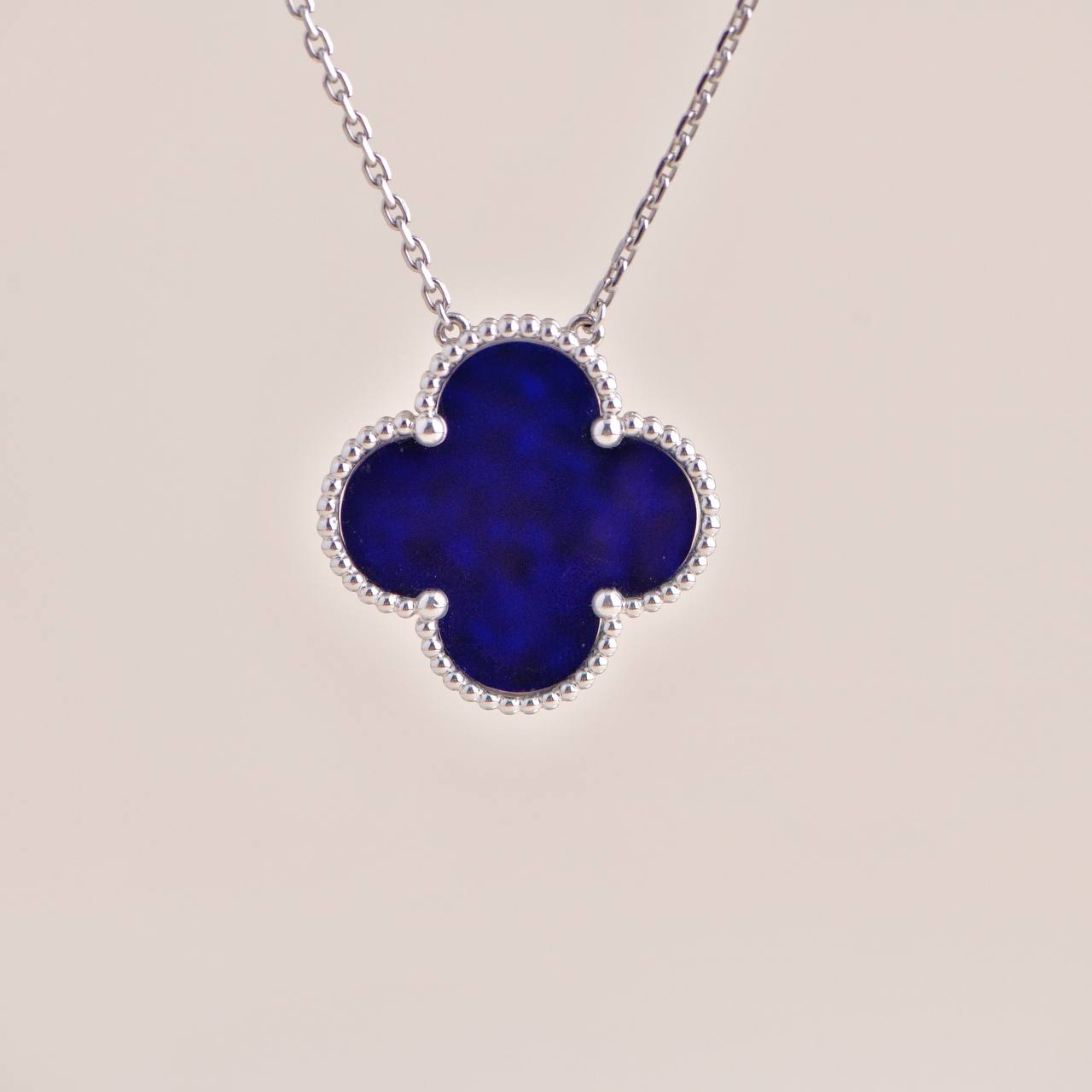 Van Cleef & Arpels Magic Alhambra Blue Sevres Porcelain White Gold