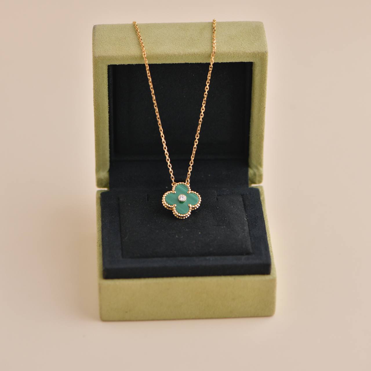 Van Cleef & Arpels Vintage Alhambra 2013 Diamond Malachite Pendant