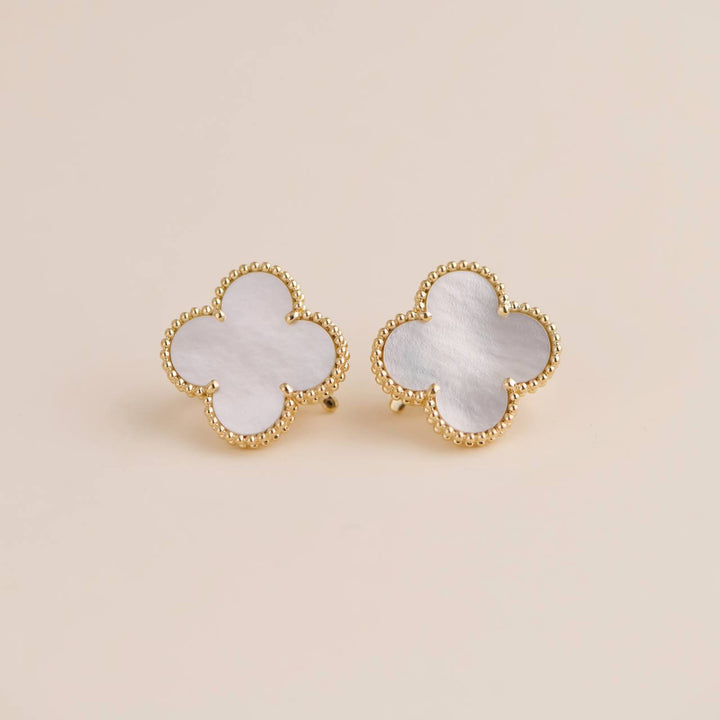 Second Hand Van Cleef & Arpels Magic Alhambra Mother-of-Pearl 18K Yellow Gold Earrings
