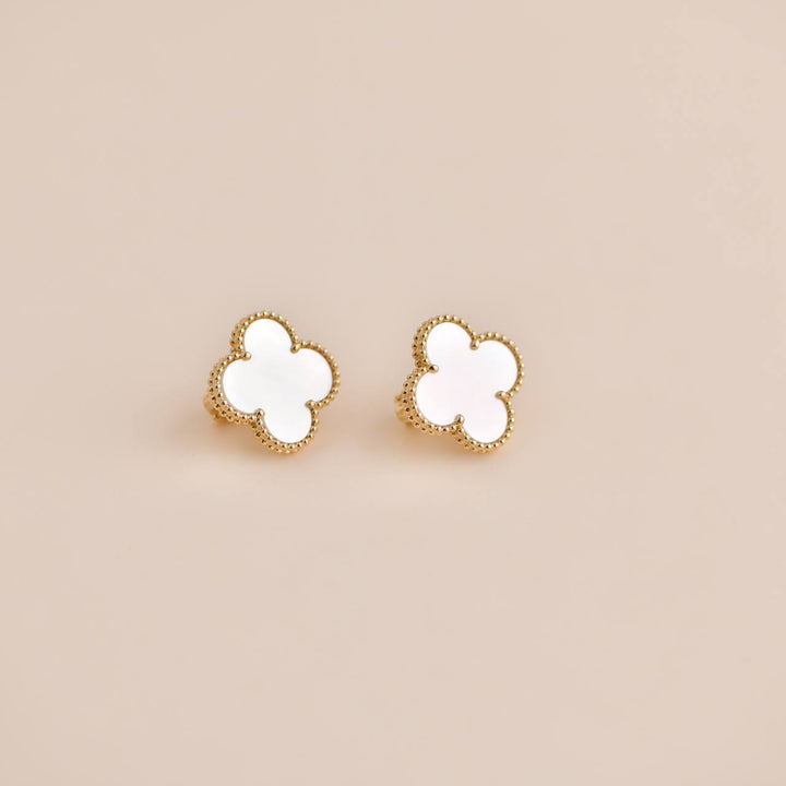 Luxury Pre-owned Van Cleef & Arpels Magic Alhambra Mother-of-Pearl 18K Yellow Gold Earrings