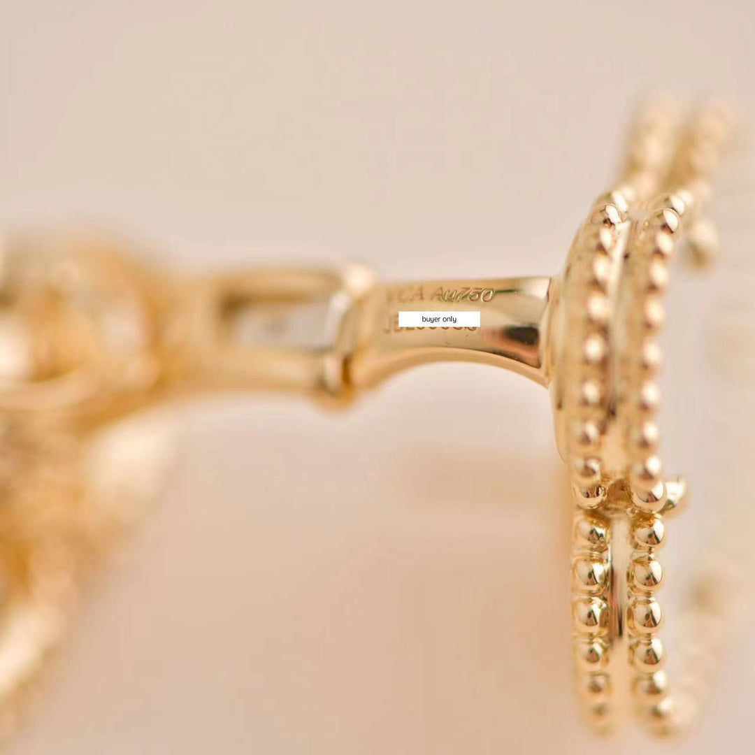 Pre-loved Van Cleef Alhambra Mother-of-Pearl 18K Yellow Gold Earrings