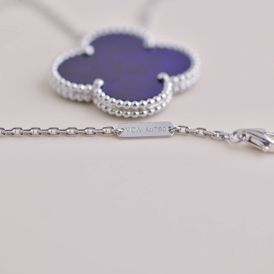 Van Cleef Arpels Magic Alhambra Blue Sevres Porcelain White Gold