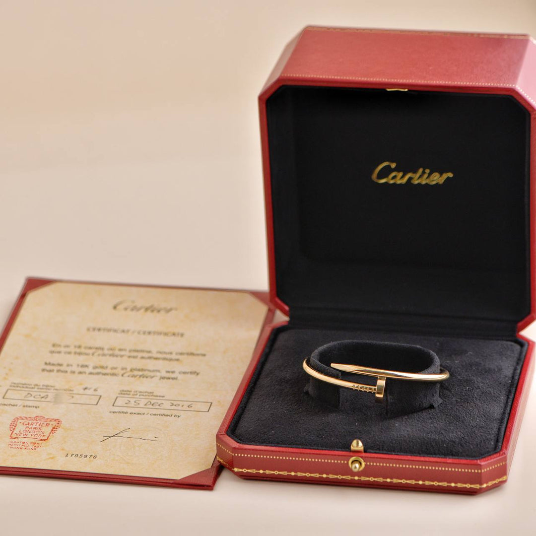 Pre-owned Cartier Juste un Clou Small Model Bracelet Yellow Gold Size 16