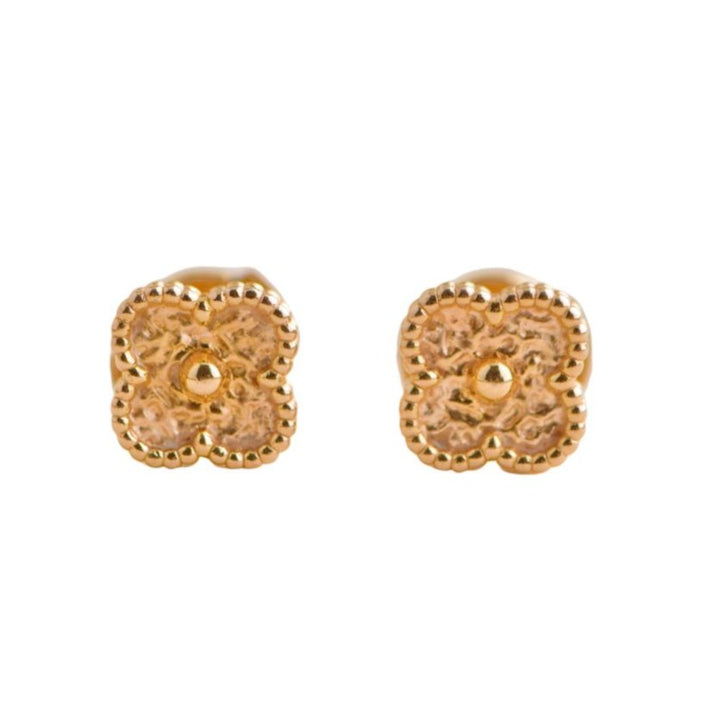 Pre-loved Van Cleef & Arpels Sweet Alhambra Hammered Rose Gold Earstuds