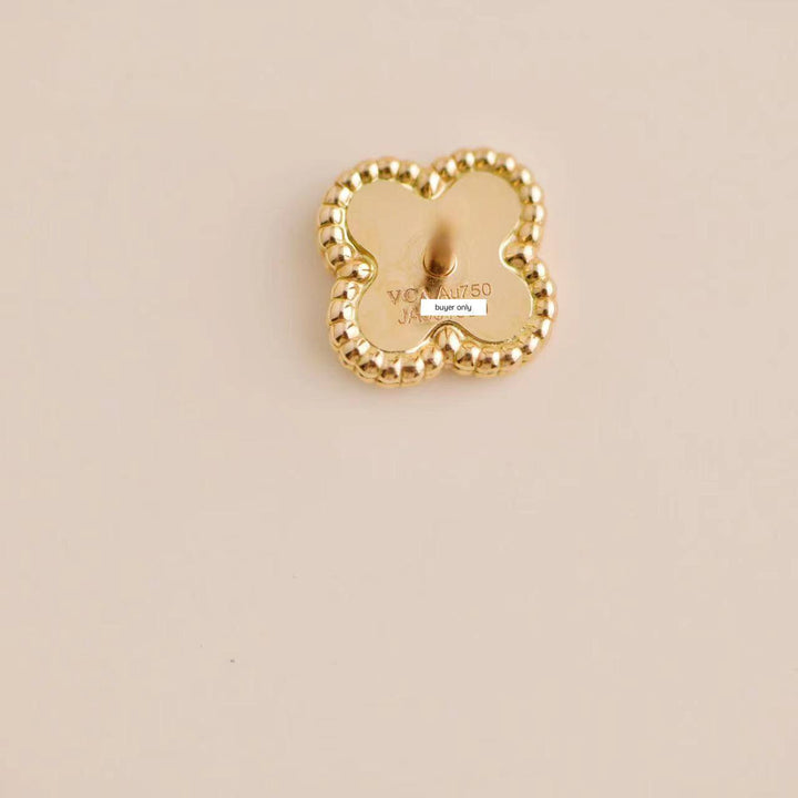 Pre-loved VCA Alhambra Hammered Rose Gold Earstuds