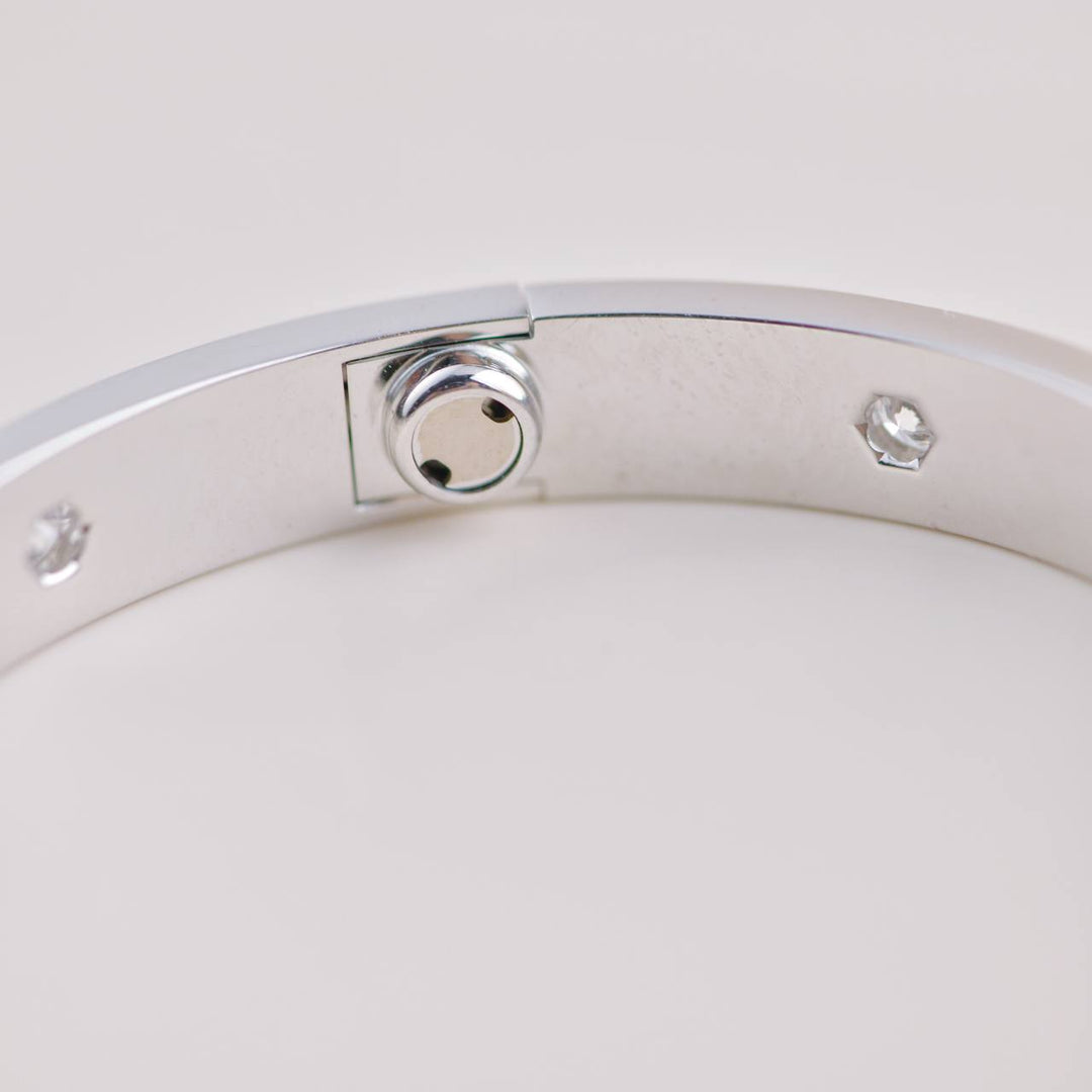 Second Hand Cartier 10 Diamond Love Bracelet in 18K White Gold