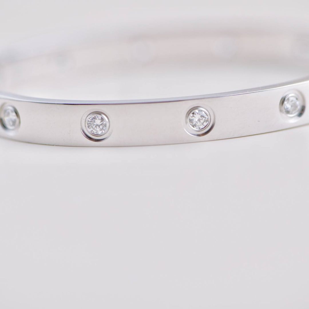 Pre-loved Cartier 10 Diamond Love Bracelet in 18K White Gold