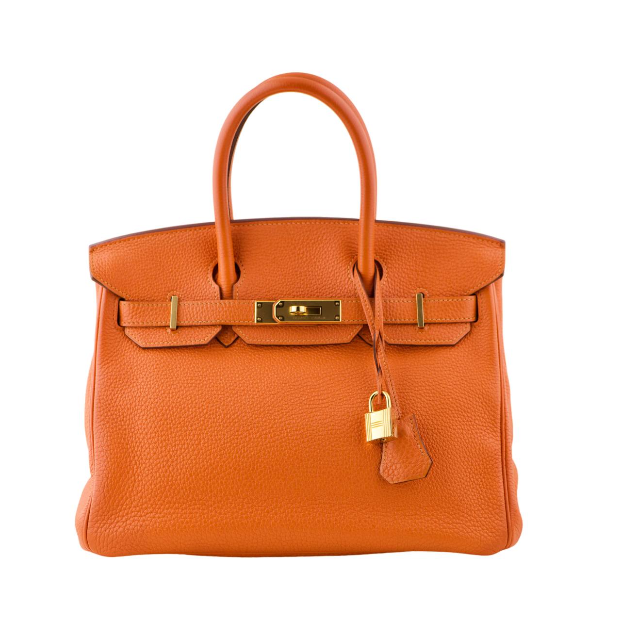 Hermes Birkin 30 Orange Togo Leather Gold Hardware Dandelion Antiques