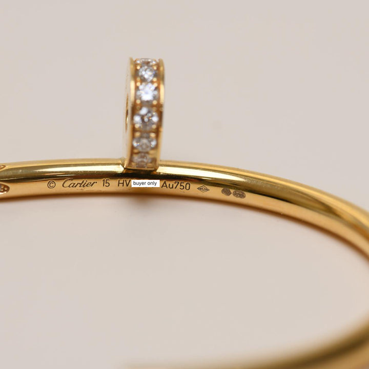 Cartier Juste Un Clou Diamond Bracelet Yellow Gold Size 15