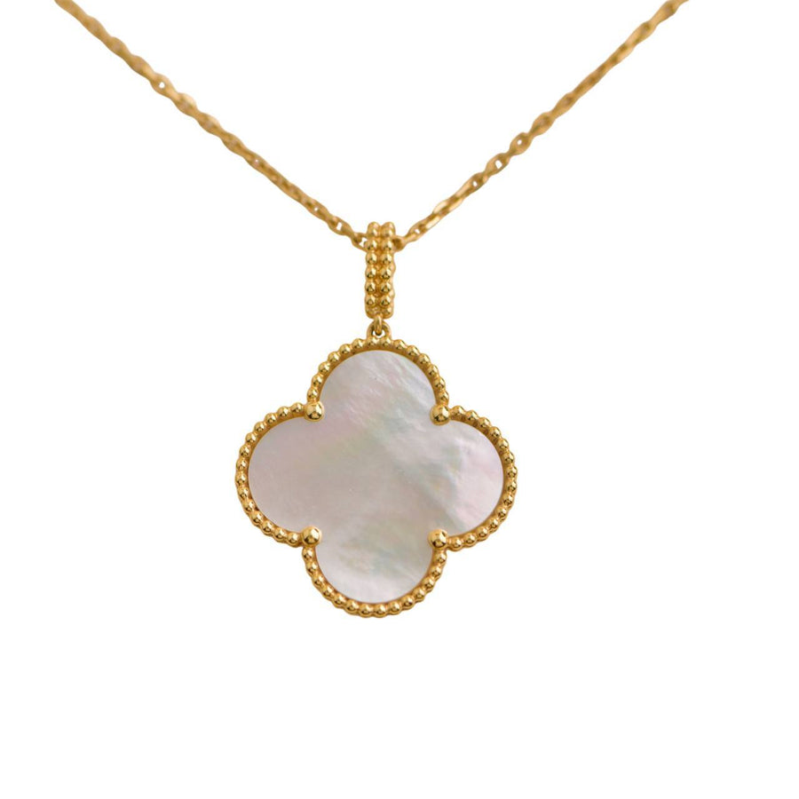 Pre-loved Van Cleef & Arpels Magic Alhambra Mother of Pearl Long 18k Yellow Gold Necklace