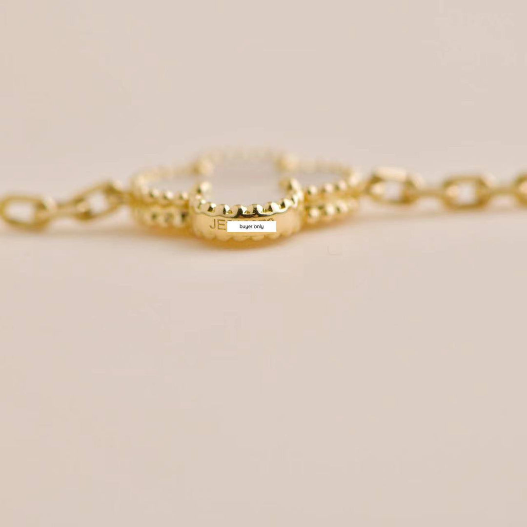 Van Cleef & Arpels Vintage Alhambra Mother of Pearl 18K Yellow Gold Bracelet