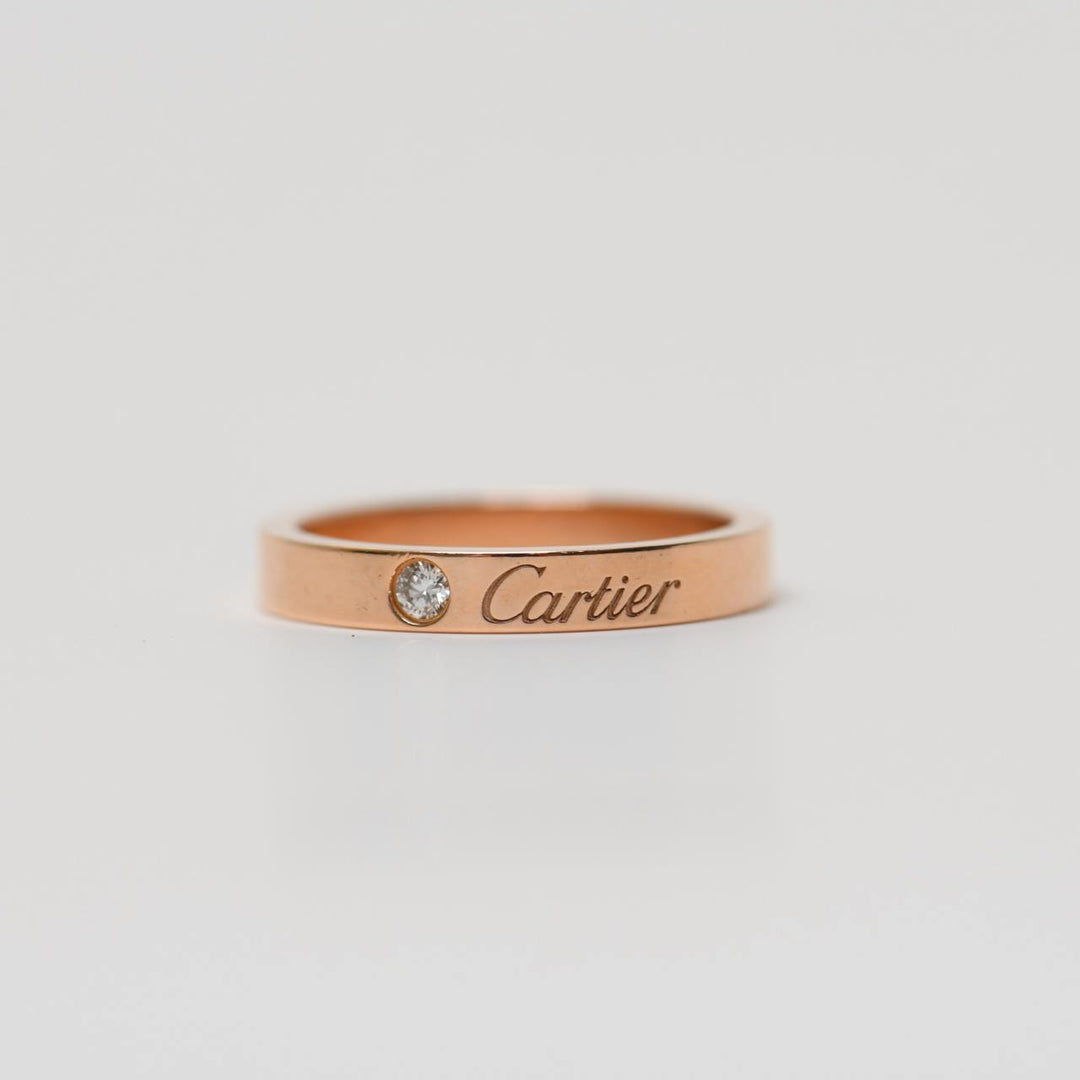 Cartier C De One Diamond Wedding Band Rose Gold Ring Size 52