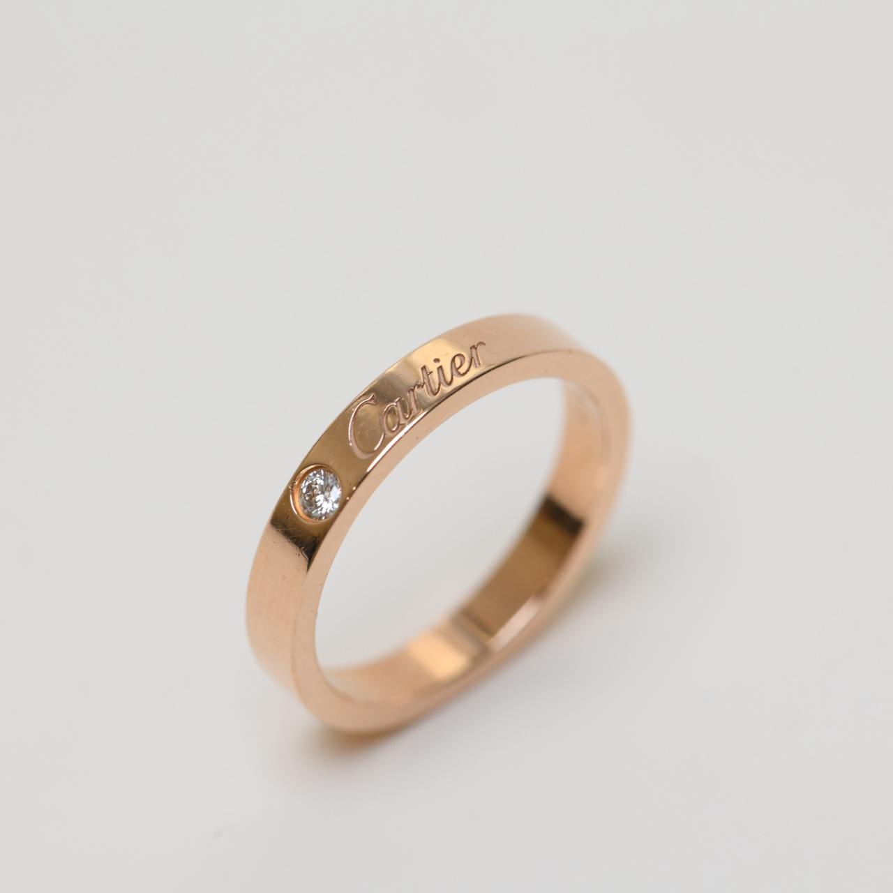 Cartier C De One Diamond Wedding Band Rose Gold Ring Size 52 Cartier C De One Diamond Wedding Band Rose Gold Ring Size 52