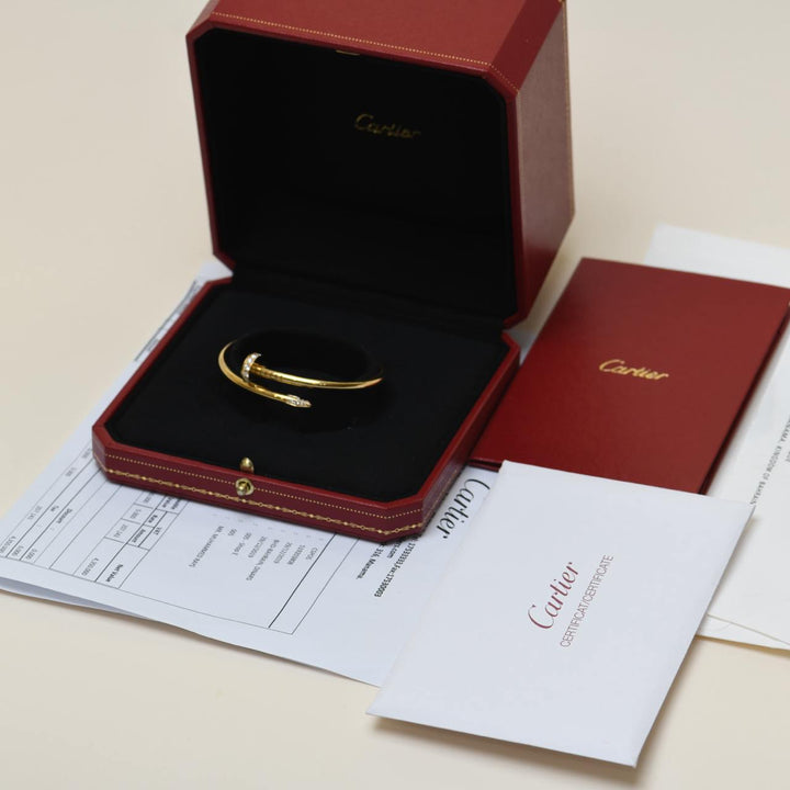 Cartier Juste Un Clou Diamond Bracelet Yellow Gold Size 15