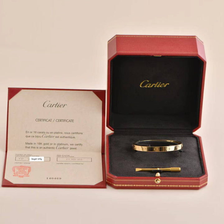 Pre-owned Cartier Love Bracelet 18K Yellow Gold Size 17