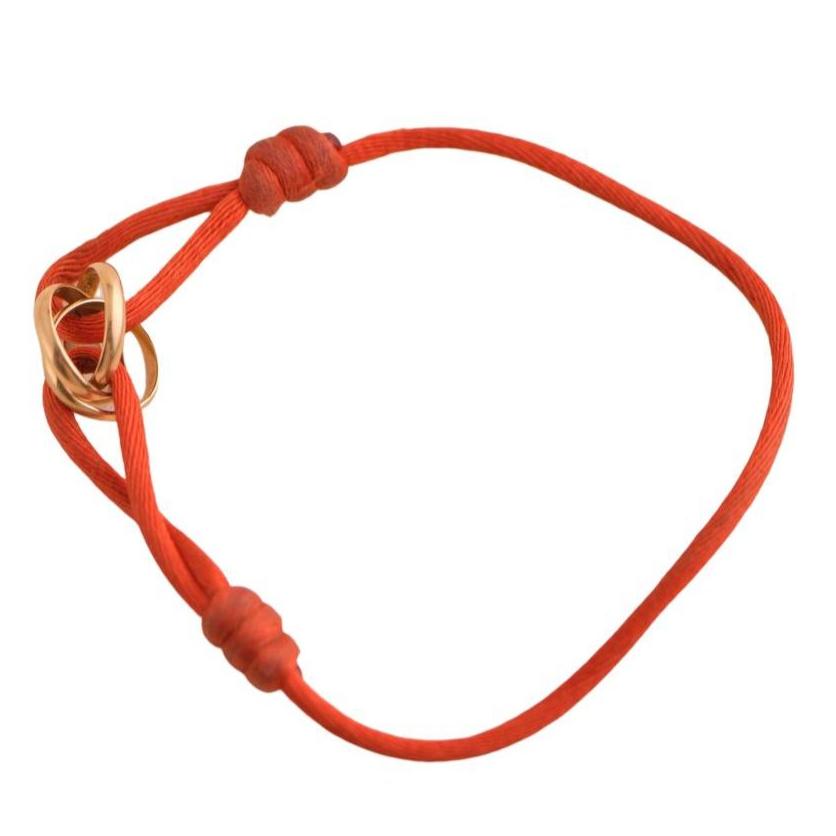 Pre-loved Cartier Trinity 18K Rose Gold Orange Cord Bracelet