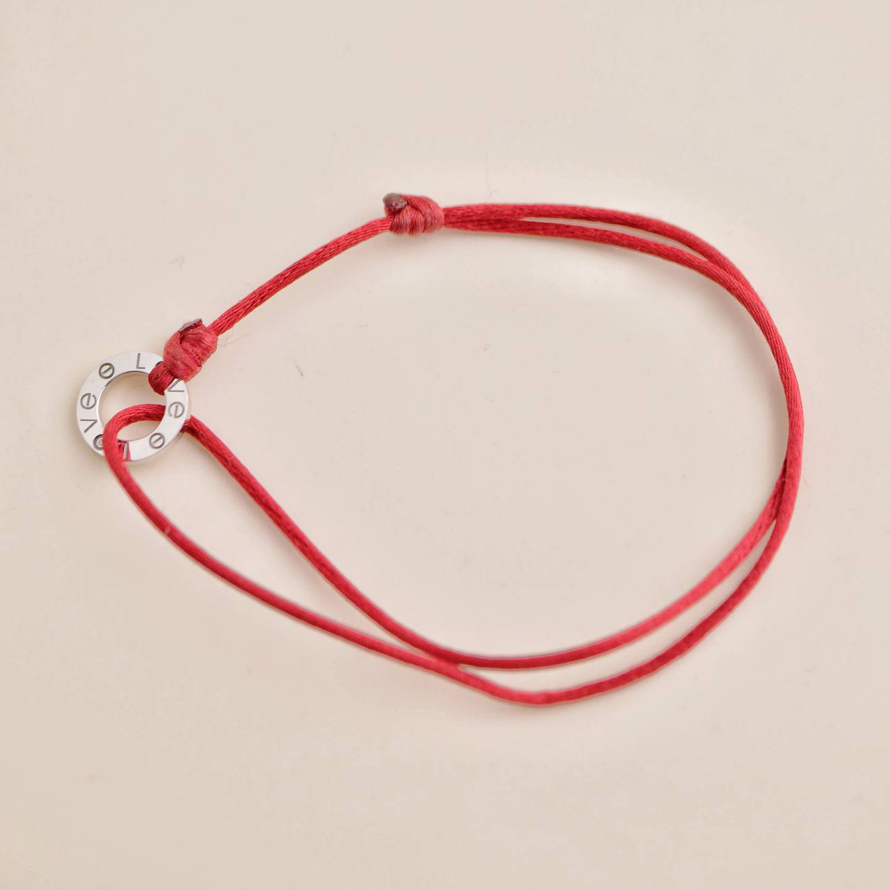 Cartier Love Diamond 18k White Gold Red Cord Bracelet – Dandelion