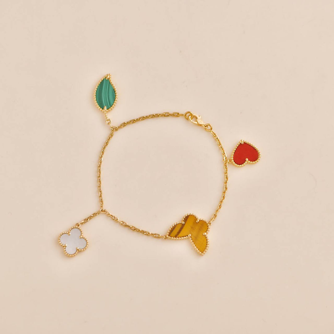 Van Cleef Arpels Lucky Alhambra Motifs 18k Yellow Gold