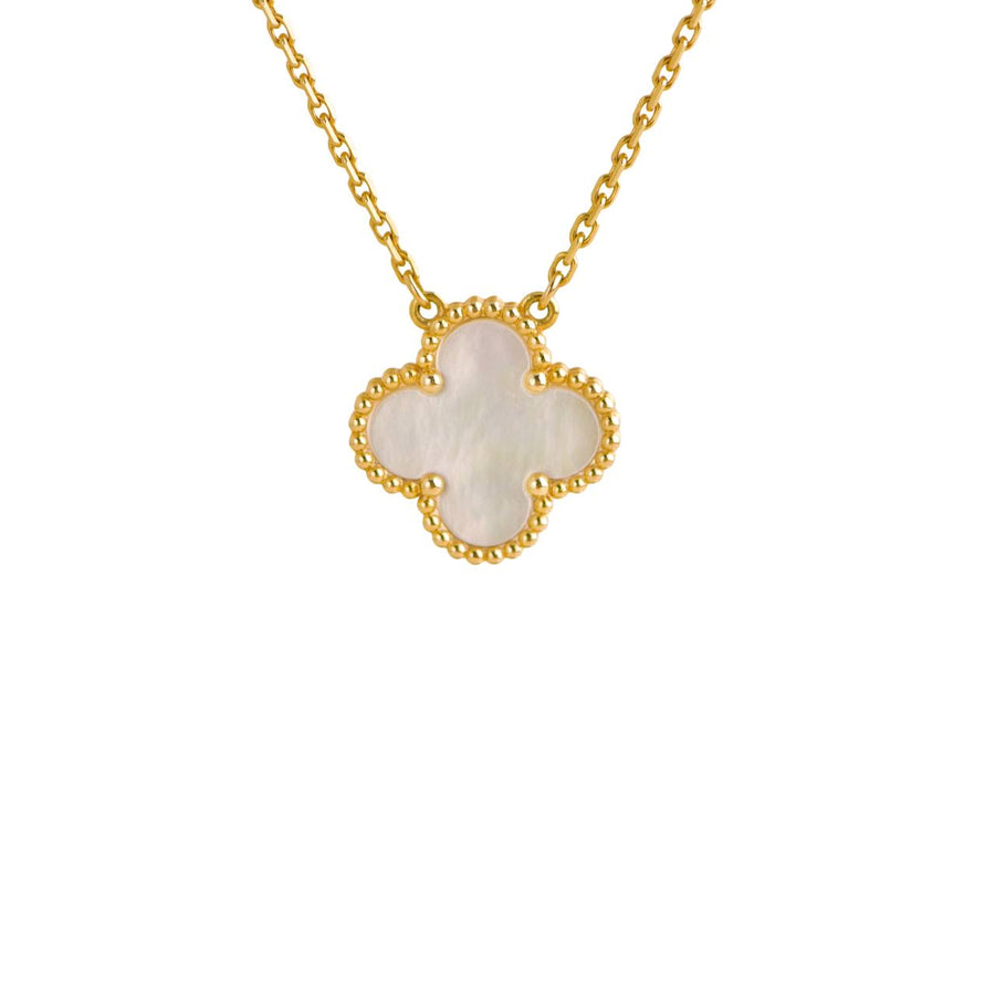 Pre-loved Van Cleef & Arpels Vintage Alhambra Mother of Pearl 18k Yellow Gold Pendant