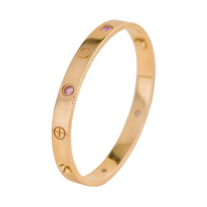 Pre-loved Cartier Love 18k Rose Gold 4 Pink Sapphire Bracelet