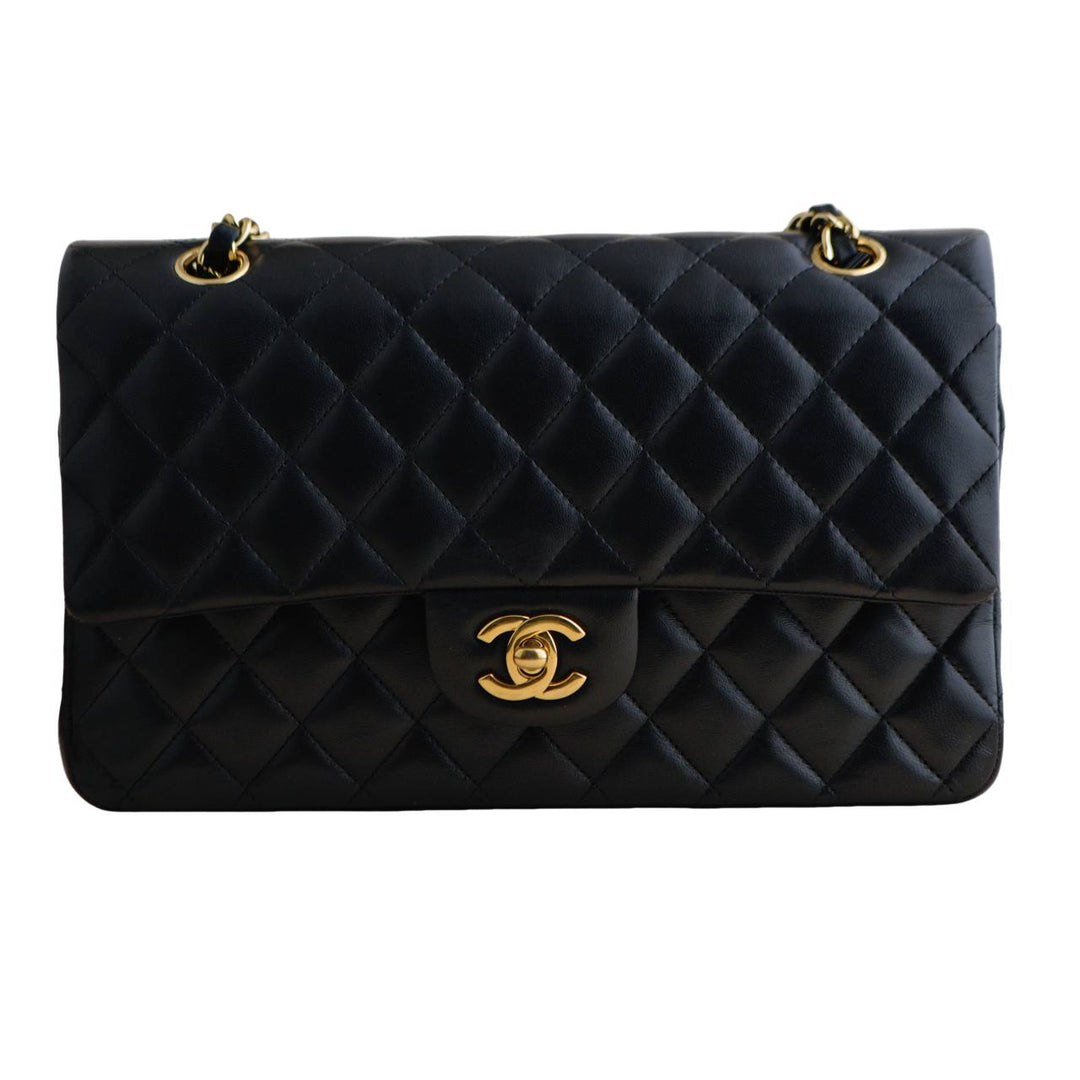 Chanel Lambskin Black Quilted Medium Classic Double Flap Bag