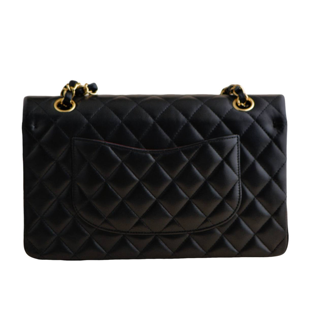 Chanel Lambskin Black Quilted Medium Classic Double Flap Bag