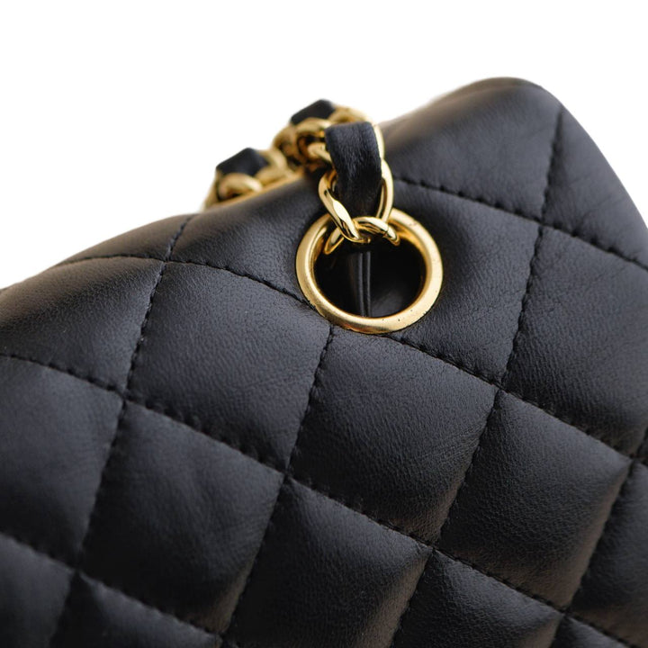 Chanel Lambskin Black Quilted Medium Classic Double Flap Bag