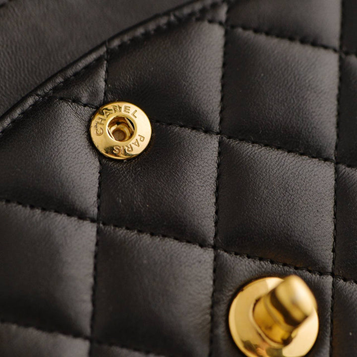 Chanel Lambskin Black Quilted Medium Classic Double Flap Bag