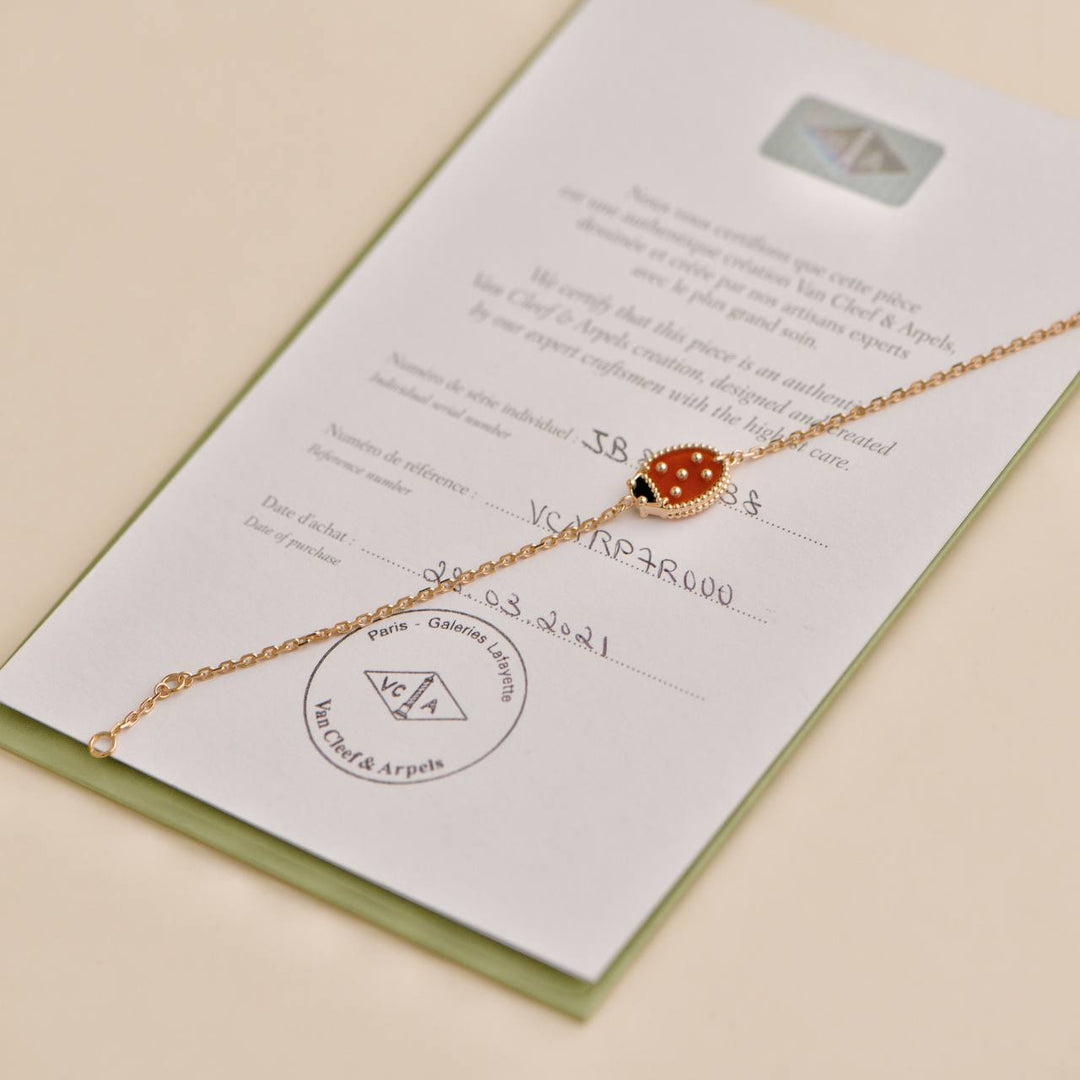 Second Hand Van Cleef & Arpels Lucky Spring Ladybug 18k Rose Gold Bracelet