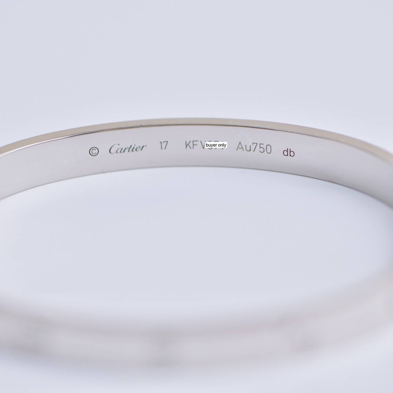 Cartier Love 18K White Gold Bracelet Size 17 – Dandelion Antiques