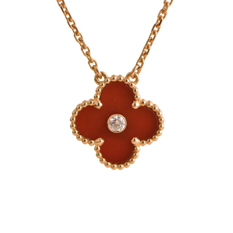 Van Cleef & Arpels Carnelian Diamond 18K Rose Gold 2011 Holiday Pendant