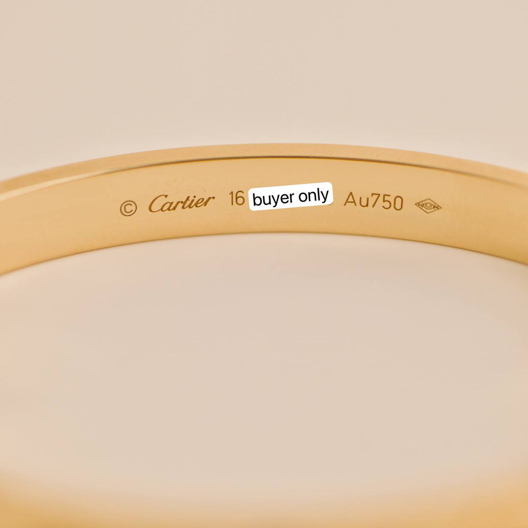 Second Hand Cartier Love 18k Yellow Gold Bracelet 