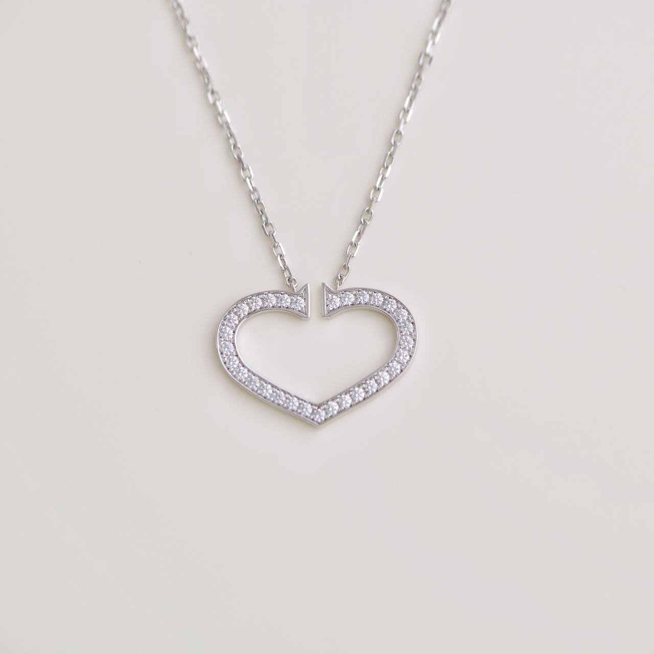 Cartier Hearts and Symbols Diamond 18K White Gold Necklace