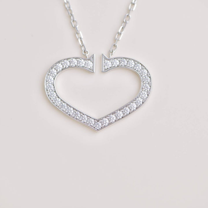 Preloved Cartier White Gold Diamond Hearts and Symbols Necklace