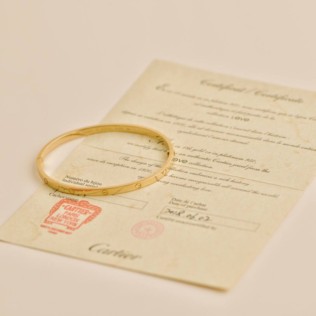 Second Hand Cartier Love 18k Yellow Gold Small Version Size 18