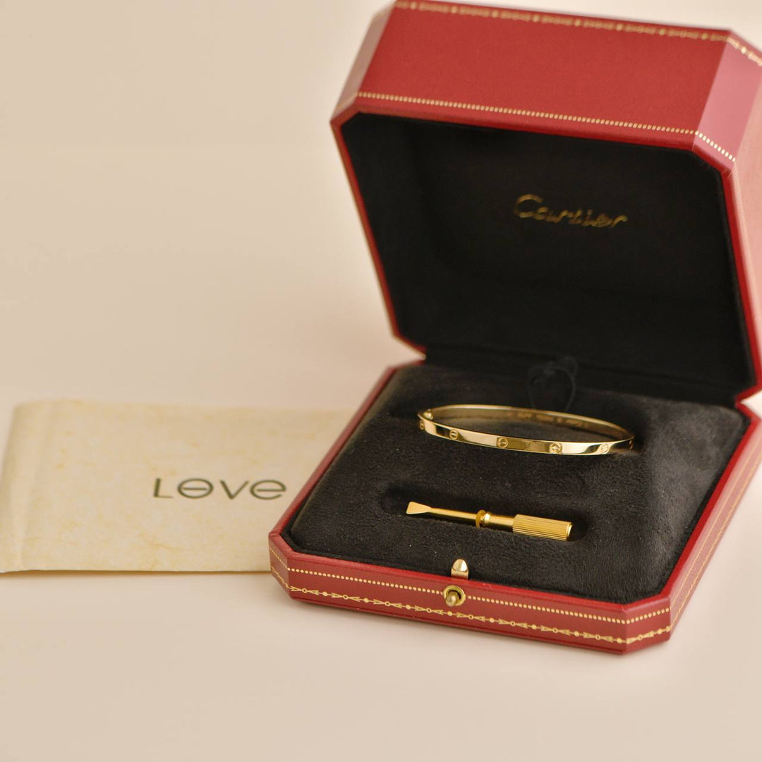 Preowned Cartier Love 18k Yellow Gold Small Version Size 18