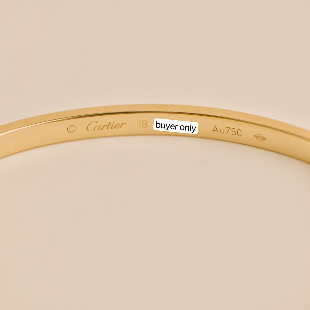 Cartier Love 18k Yellow Gold Size 18 Bracelet Small Model