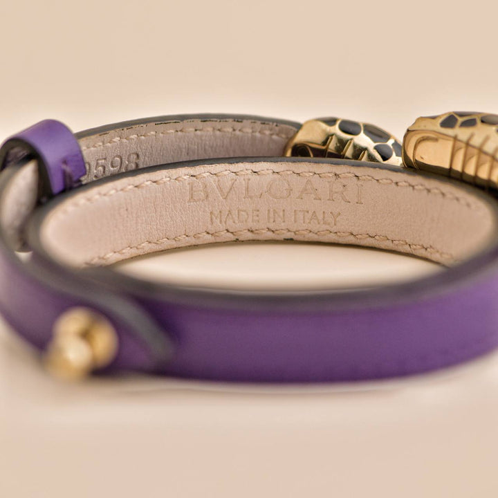 Bvlgari Serpenti Forever Enamel Purple Leather Bracelet